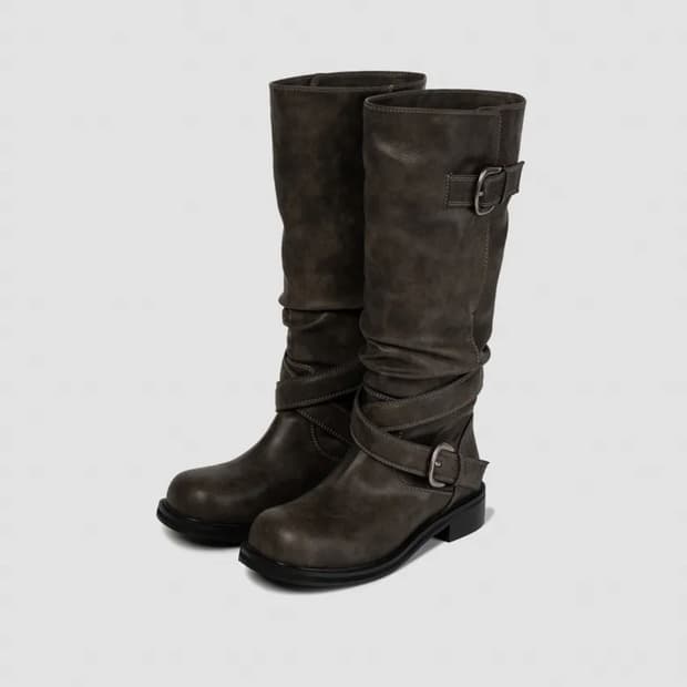 (새상품) 기호 레이븐 폴더블 버클 부츠 그레이 230