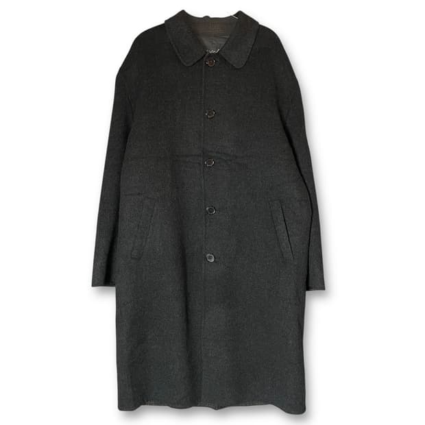 리치 차콜 울 싱글 롱 코트 100