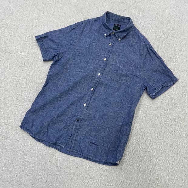 110 헨리코튼 린넨 반팔 셔츠 0415M