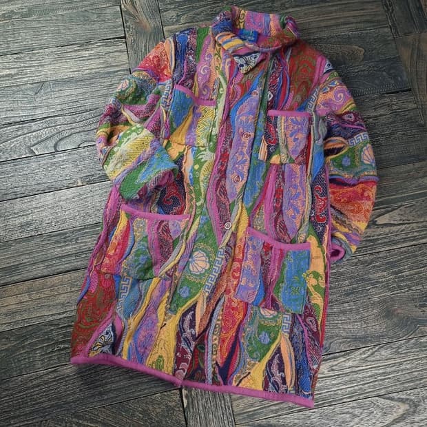 [오스트레일리아 빈티지]에스닉 3D 케이블 니트 롱 가디건 M18053 