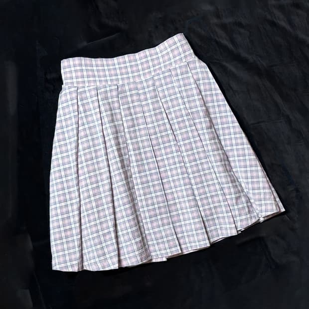 일본빈티지 클래식 플레어 체크 스커트