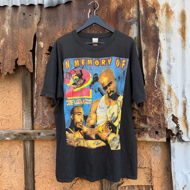 빈티지 Tupac bootleg raptees 티셔츠