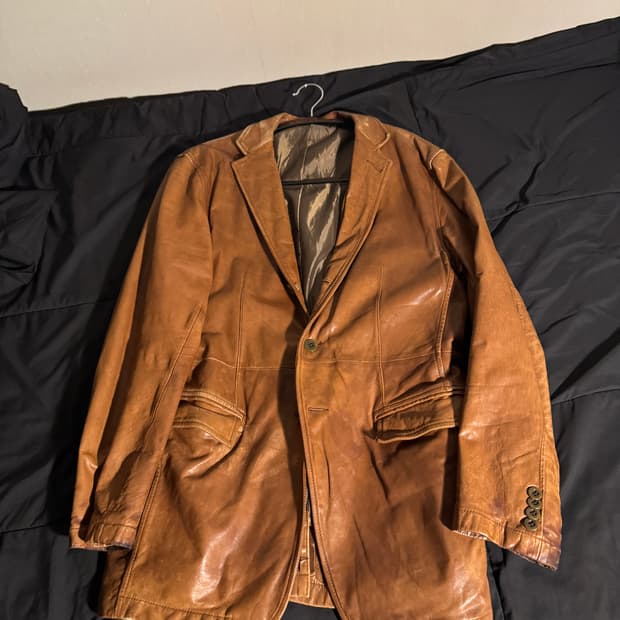 일본 빈티지 소가죽 블레이저