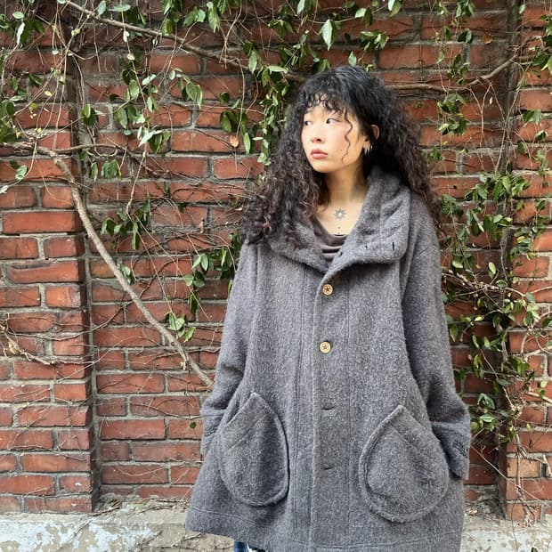 Drugstores 차콜 그레이 오버핏 코트