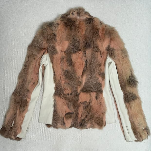 rabbit fur leather jacket