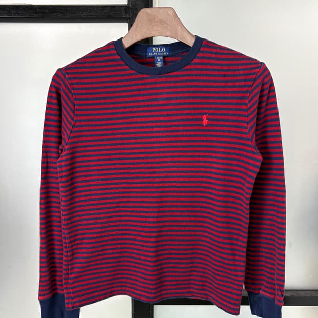 [S]POLO 레드네이비 스트라이프 티셔츠
