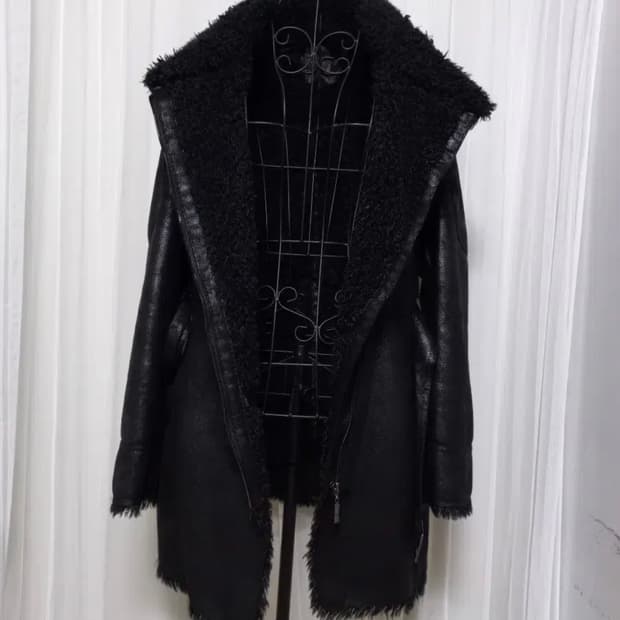 롱무스탕 레더 퍼 무스탕 무스탕 코트