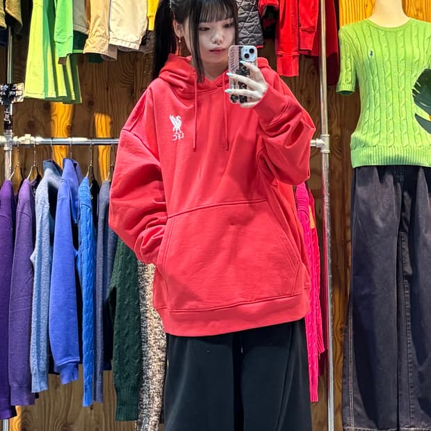 2XL LFC 리버풀 레드 백포인트 로고 후드티