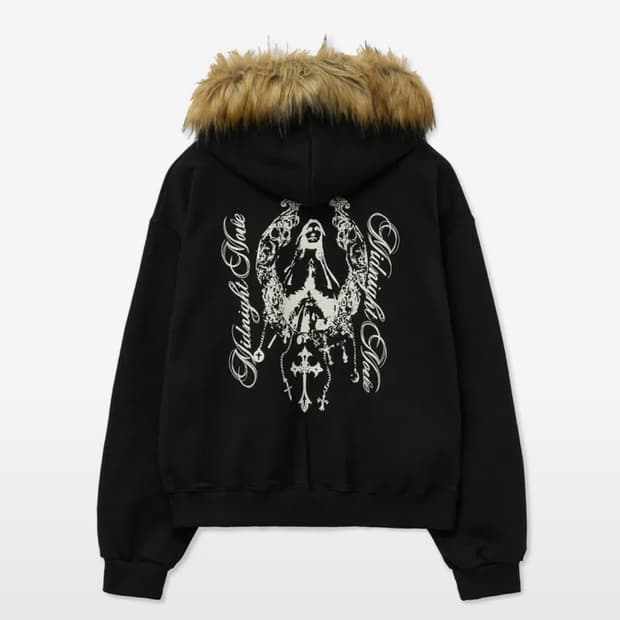 미드나잇무브 퍼 후드집업 블랙