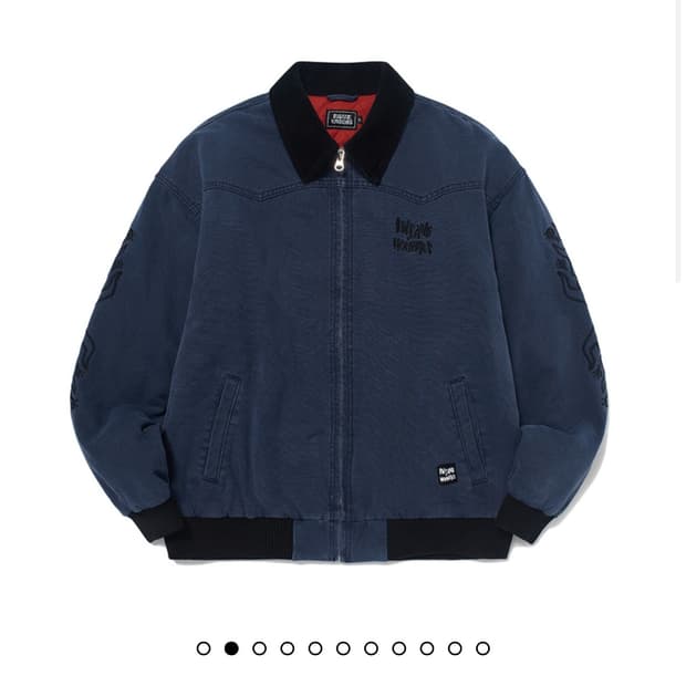 위캔더스 캔버스 워크 데님 자켓 네이비
