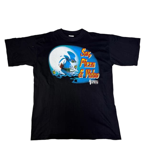 빈티지 사이언스픽션매거진 SCIENCE FICTION 에일리언티셔츠 XL