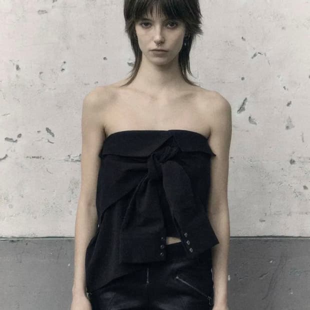 (택O) 보헤미안서울 언발란스 셔츠 스커트 (블랙) (2)