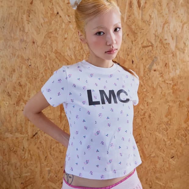 LMC WM OG CROPPED TEE flower white 반팔티