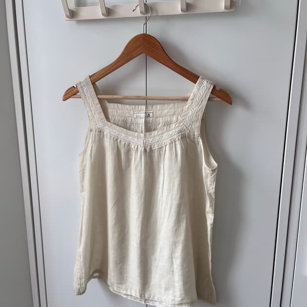 Sm2 사만사모스 스퀘어넥 린넨 슬리브리스