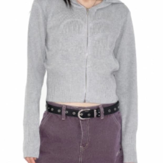 애즈온 니트후드집업