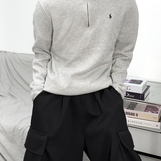 폴로 랄프로렌 라이트 그레이 하프집업 XL