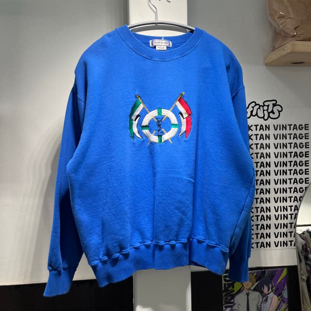 90s 입생로랑 빅로고 맨투맨