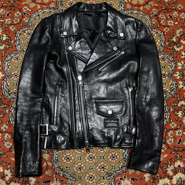 느와르라르메스 블랙라벨 여성 라이더 가죽자켓 55