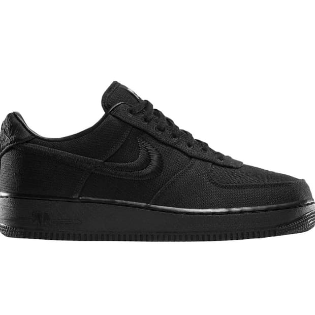 나이키 x 스투시 에어포스 1 로우 트리플 블랙  290