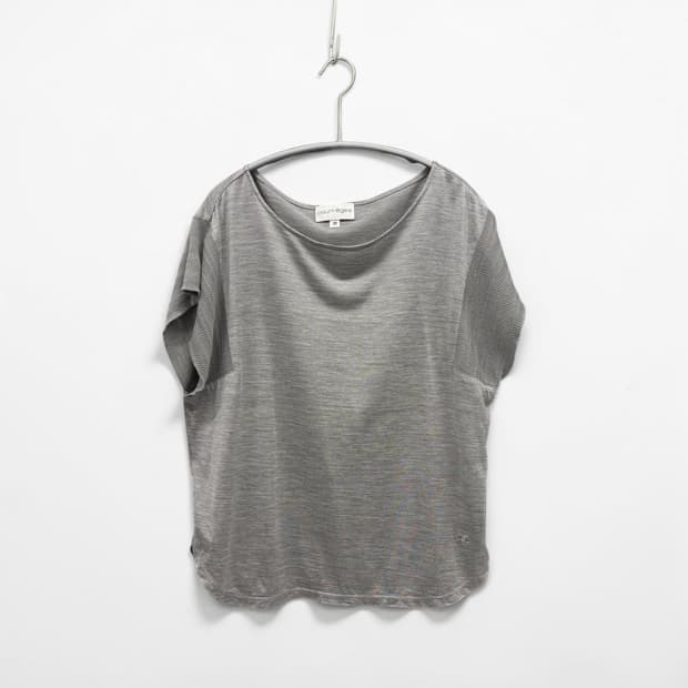 COURREGES knit sleeve short sleeve top