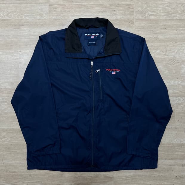 폴로 스포츠 성조기 미국 국기 로고 바람막이 자켓 [네이비] M/95
