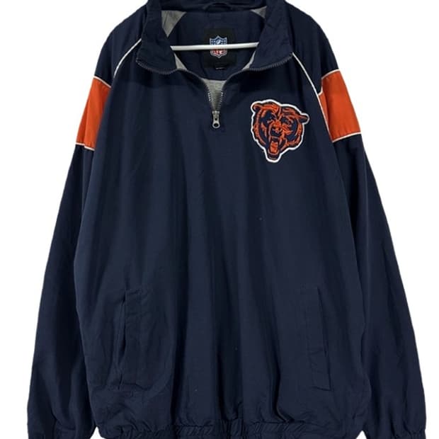 [L] NFL 90s 빈티지 시카고 베어스 반집업 아노락풀오버 져지