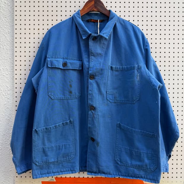 OLD VINTAGE WASHED BLUE REPAIR 프렌치워크자켓