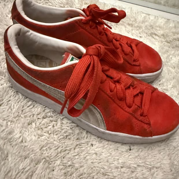 퓨마 스웨이드 레드 230