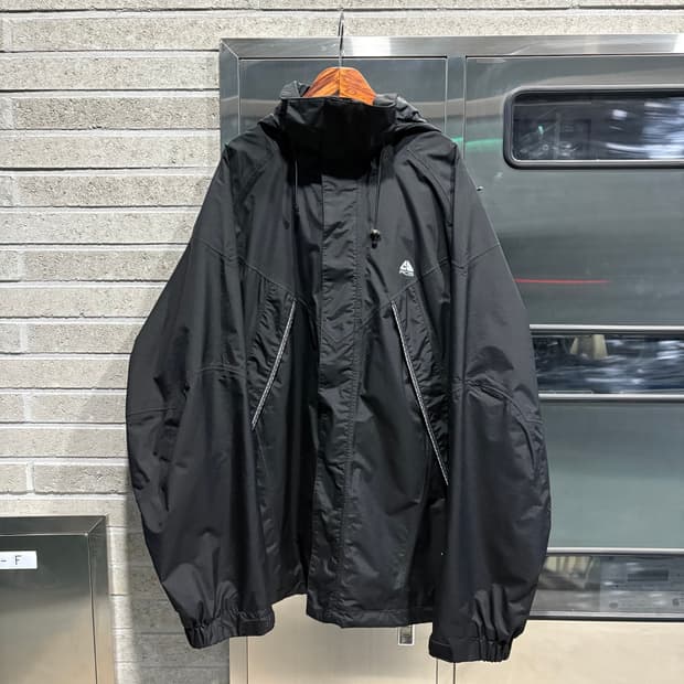 00s 나이키 에씨지 블랙 캐스케이드 레인 스톰 핏 자켓