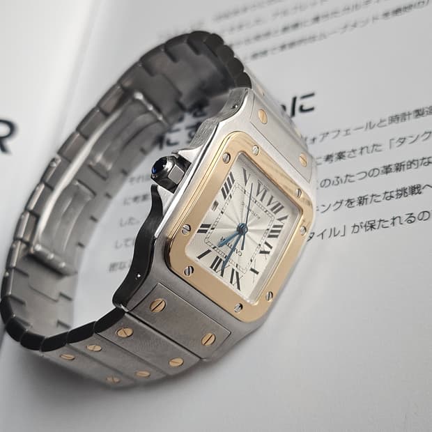 까르띠에 산토스 갈베 라지 콤비 오토매틱