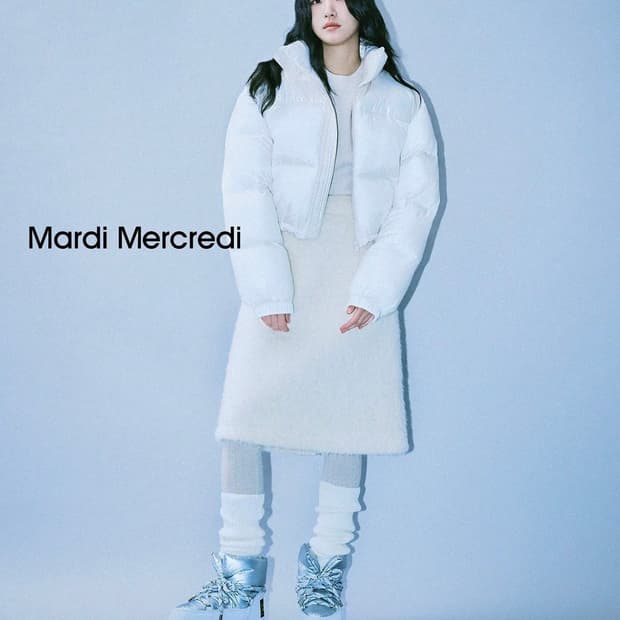 마르디메크르디 아이보리 여성 숏패딩