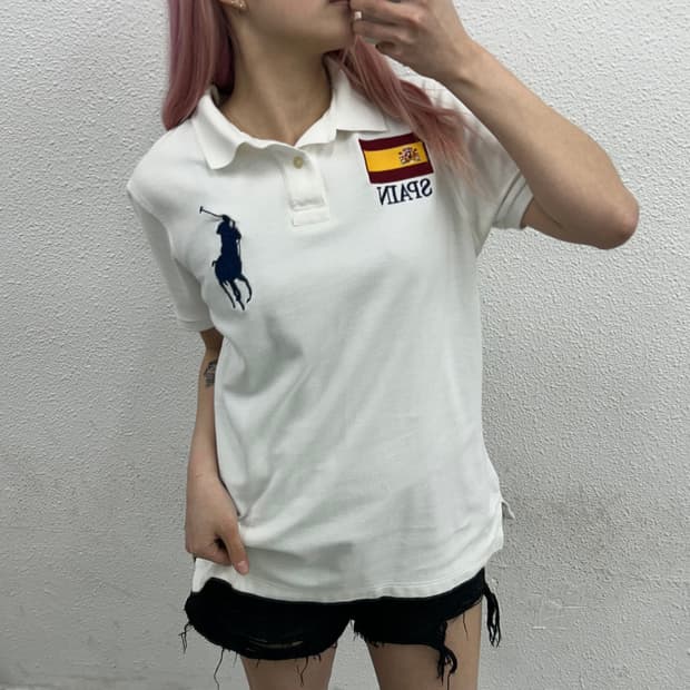 폴로 랄프로렌빅포니 스페인 화이트 카라반팔 L