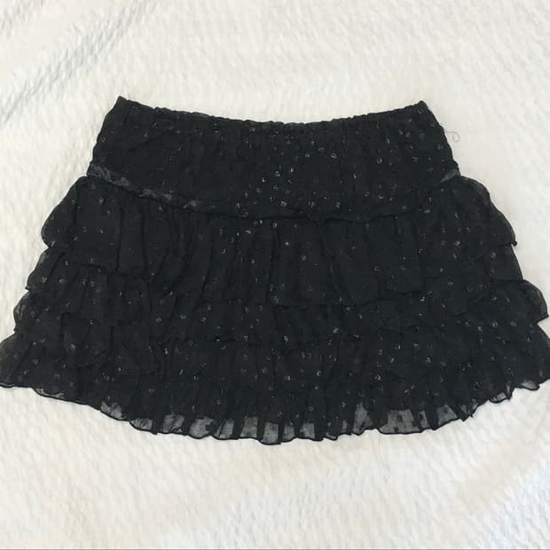 Chuxxx 블랙 도트 캉캉스커트 일본빈티지 모리펑크갸루와이즈걸엣팃시