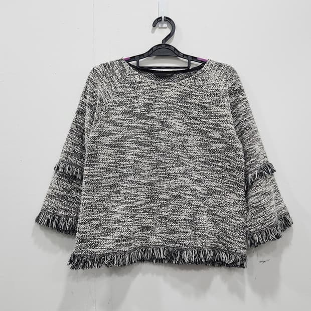 [S] 르샵 Leshop 트위드 스타일 프린티 세미크롭 니트