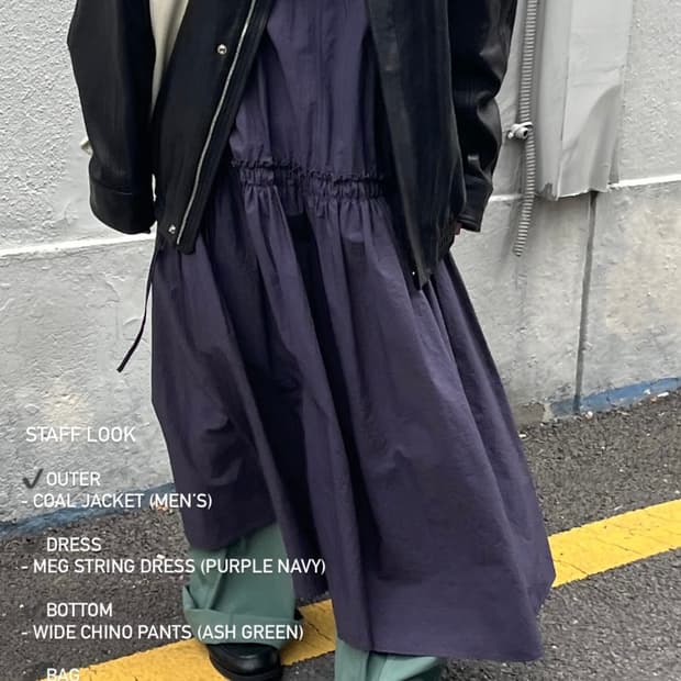 [새상품]에토스 메그 스트링 드레스/퍼플네이비