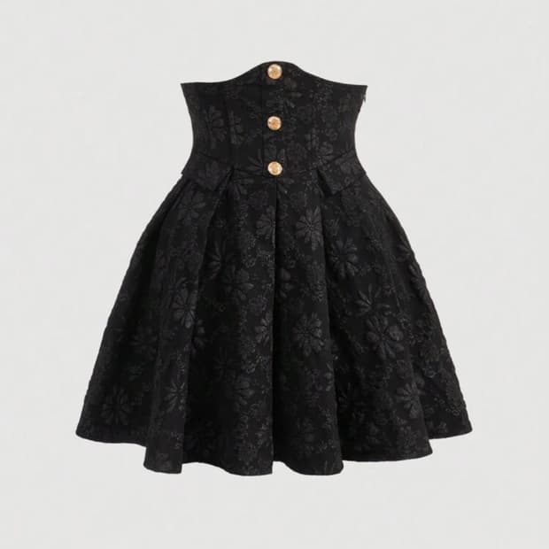 블랙 플라워 패턴 튜브탑 미니 원피스 미착용 새제품 XS