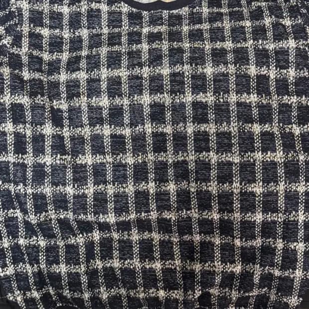 볼란테 차드말론 트위드 반팔 네이비 2사이즈