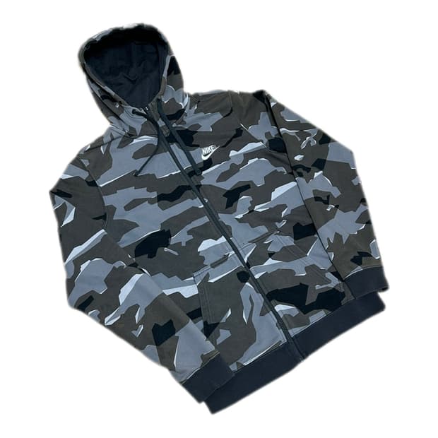 나이키 그레이 브라운 카모 후드집업