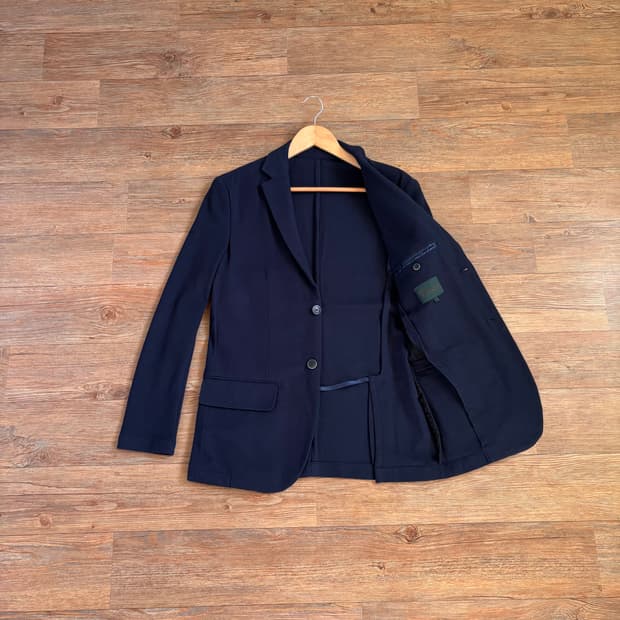 새제품급 파스코 슬림 자켓 95 네이비 스판 간절기