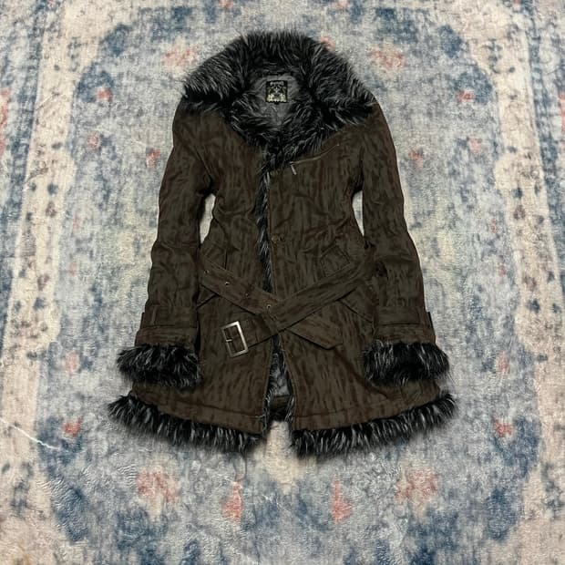 Spinash 00s archive leopard trimming fur