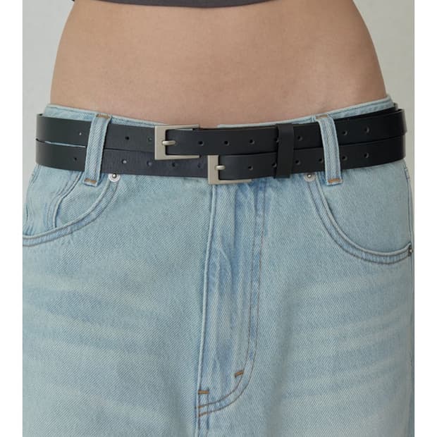 (거의 새상품) 오데스 더블 버클 레더 벨트