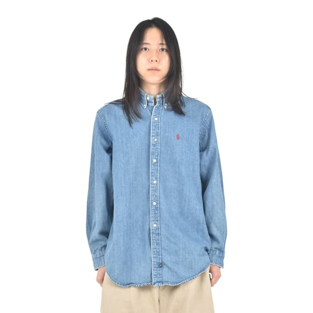 90s RRL 전신 폴로 랄프로렌 컨트리 데님셔츠 청남방