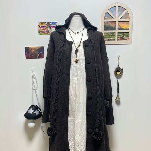 브라운 롱 가디건 #모리걸 #브라운 #가디건 #롱가디건