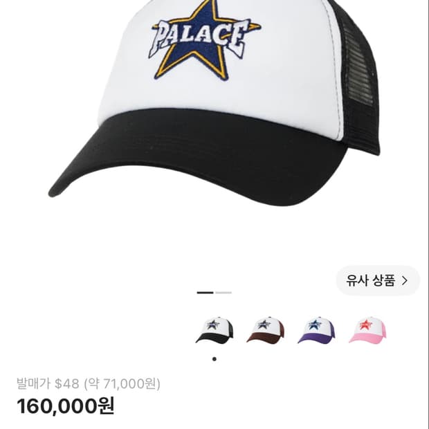팔라스 스타로고 매쉬캡