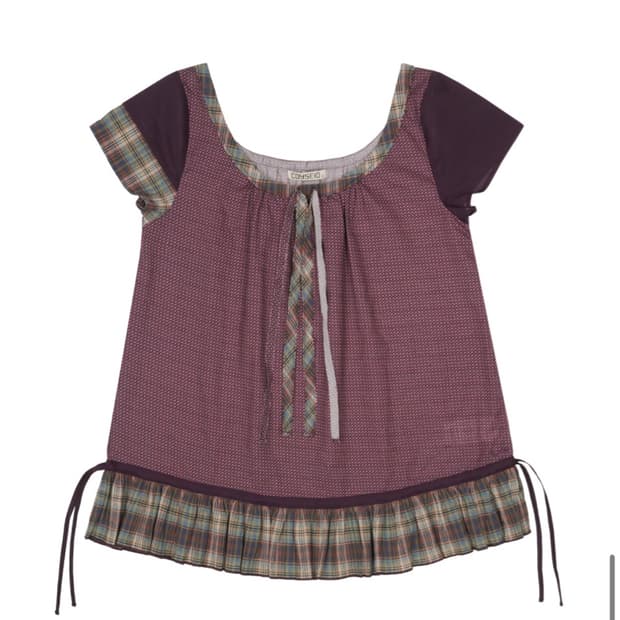 COYSEIO STRAP SHIRRING BLOUSE PURPLE