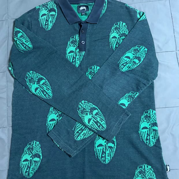 스투시 마스크 폴로 롱슬리브 L사이즈