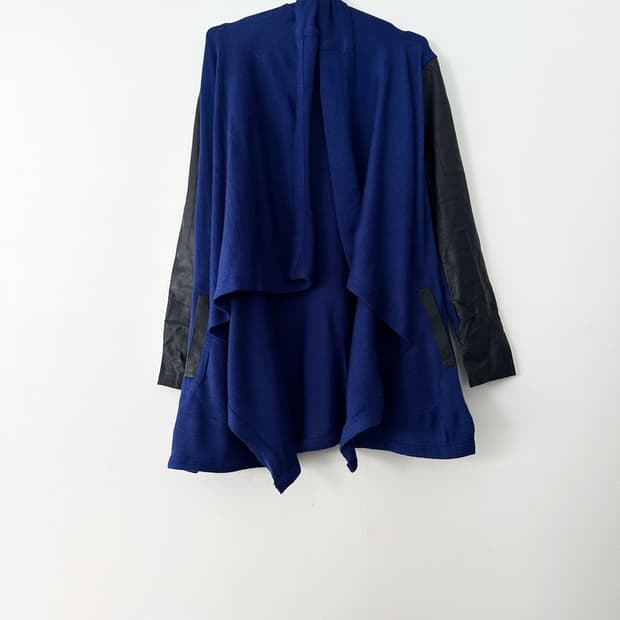 Goat lether drape cardigan