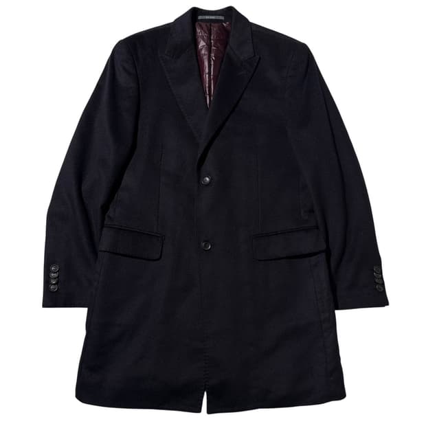 빨질레리 캐시미어 100% 싱글 패딩 코트 네이비