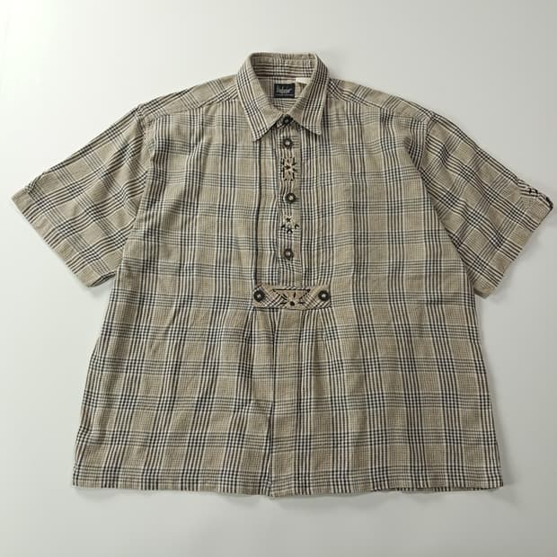 CK359 2XL 우드페커 90s 독일 트라흐텐 알펜 반팔 셔츠 남방