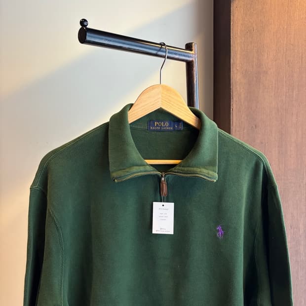 16351 - 폴로 랄프로렌 그린 반집업 니트